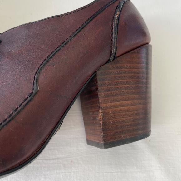 FOSSIL Dark Brown Oxford Lace Up Leather Booties EXC Sz 8 - Picture 14 of 14